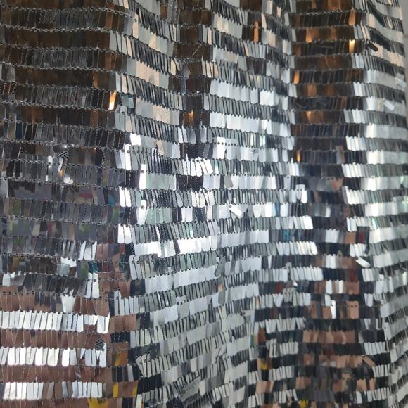 Motel Rocks Sequined Cochlea Mini Skirt Silver Size Medium - Picture 4 of 8